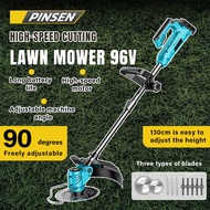 PINSEN 96V High Power Cordless Lawn Mower | Battery Powered Electric Lawn Mowers and Trimmers