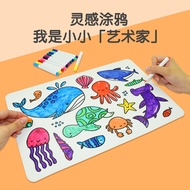 Washable Silicone Mat with Washable Makers Kids Drawing Playmat Reusable Coloring Mat Early Learning