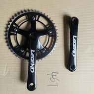 Frame Set Gray Aluminum Alloy Road Bicycle Crankset 44-46-48T Mid-axis Bowl Group 26 นิ้ว อุปกรณ์และ