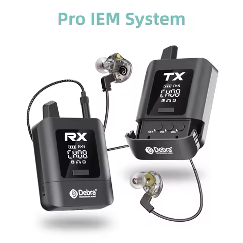 Debra New 2.4G Stereo UHF IEM Wireless In-Ear Monitor System Audio-Mini for Music Audio Monitoring L
