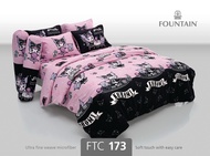 Fountain ผ้าปู ไม่รวม ผ้านวม ฟาวเท่น  ลายลิขสิทธิ์แท้ ซาริโอ้ คุโรมิ Kuromi by Sanrio