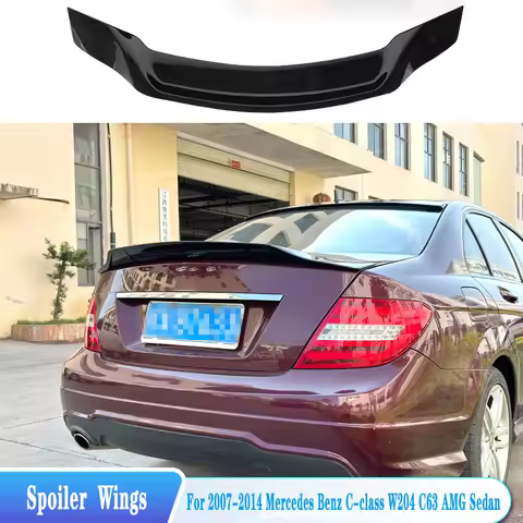 For 2008-2014 Mercedes Benz C-Class W204 Rear Trunk Lip Spoiler Rear Roof Lip Wings High Quality ABS