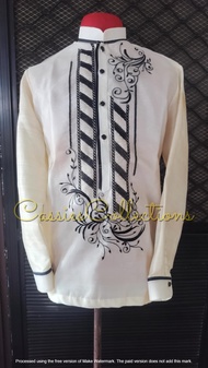 Barong for Men in Black Embroidery