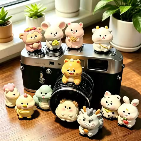 Cute The Twelve Chinese Zodiac Animals Series Hot Shoe Cover for Leica Q2 Fuji X100V X-T5 Sony ZV-1 