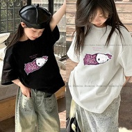 Dosmino x 4-10Y Baju korea budak perempuan，Cute cartoon print 100% cotton t shirts #3132
