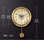 European Style Brass Wall Clock/Pendulum for Living Room
Classical Arabic Numerals in
Japanese Movem