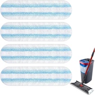 4 Pack Mop Replacement Pads for OCedar H2prO Flat Mop System, Microfiber Refills Heads Replacements 