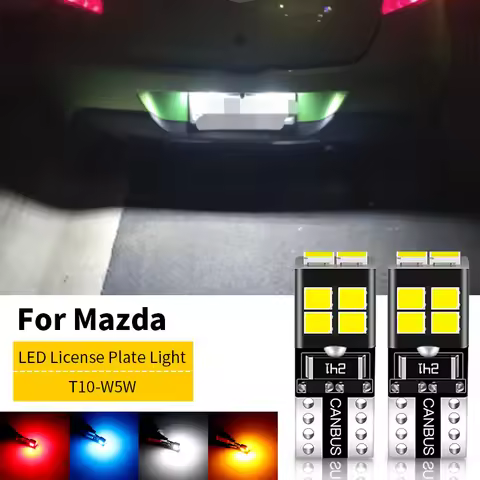2pcs LED License Plate Light Bulb Lamp W5W T10 168 Canbus For Mazda2 3 5 6 CX-3 CX-5 CX-7 CX-9 RX-8