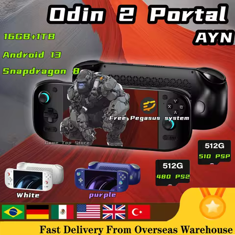AYN Odin 2 Portal Handheld Game Console Odin2 Portal 7 Inch 120HZ Screen 8000mAh 8Gen2 Open Source R