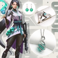 VALORANT/Sage/Game Fearless Contract Valente Earrings Ear Clip Ring Pendant Necklace cos Men Women A