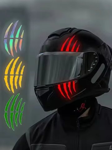 1Pc Monster Claw Reflective Scratch Stripe Vinyl Patch – Neon Color, Waterproof Pvc, Durable For Mot