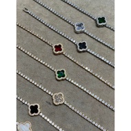 Van Gold Plated Clover Bracelet VCA Cleef