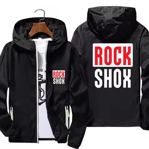 Rockshox Rock Shox Shock Suspension Mountain Mtb Men's Hooded Zipper Thin Windbreaker Coat Jacket Pi