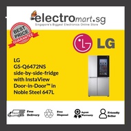 LG  GS-Q6472NS  side-by-side-fridge  with InstaView  Door-in-Door™ in  Noble Steel 647L