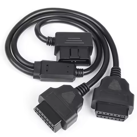 2 in 1 OBD2 Extension Cable 16pin Splitter Male to Dual Female Y OBD OBDII Cable 30CM 50CM 1 Male to