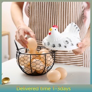 chicken wire ☆【Spot goods】Large Stainless Steel Mesh Wire Egg Storage Basket with Ceramic Farm C