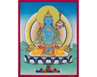 精美的虛空藏菩薩唐卡畫  擁抱天界智慧