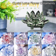 BETTER-MAYSHOW Crystal Lotus Flower Figurine, 60-140mm Paperweight Table Ornaments Lotus Flower Orna