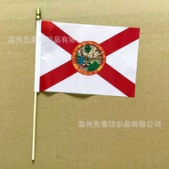 14*21sm Pengeluar Bendera Florida Negeri Florida Bendera Tiang Kayu Berkepala Bendera Poliester Dala