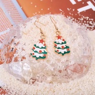 Hot Selling Christmas Earrings Cartoon Drip Oil Snowflake Combination Bell Christmas Earrings H1u9