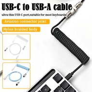 Coiled Gaming Cable With Type C Braided Detachable Aviator Metal.