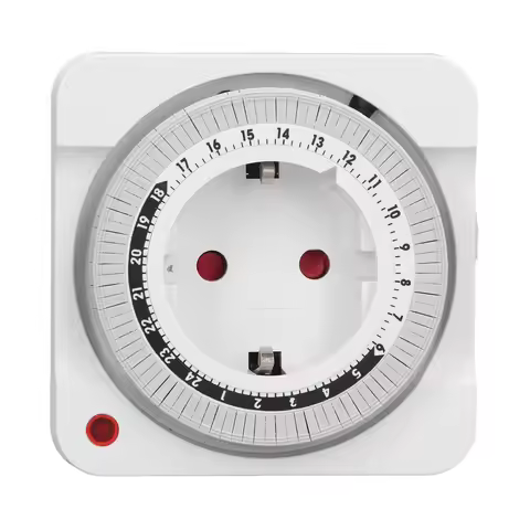 Outlet Timer Mechanical EU Plug 230V Cycle Timing Plug and Play 15 Minute Increment 24 Hour Automati