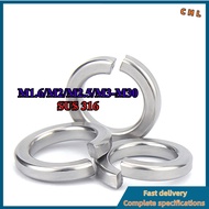 Spring Washer DIN127B | SUS Black 316 Stainless Steel Grade A2-70 |  pring gasket  | Spring Loc M1.6