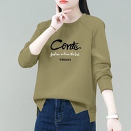 Clothing Fashion Plus Size Top Long-Sleeved T-Shirt Letter Printed Warm Medium Large M-3XL Thin Styl