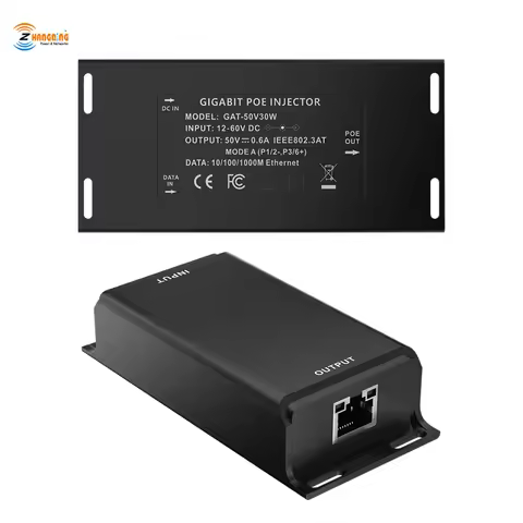Gigabit Active POE Injector PoE Converter 12V DC to 802.3af/at 50V PoE Output for Solar Conversions