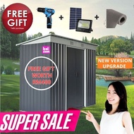 🎁KAIZEN STORE MALAYSIA🎁 SLOPE SHAPE- OUTDOOR GARDEN STORAGE CABIN STORE BIG CABINET METAL SHED FREE GIFT