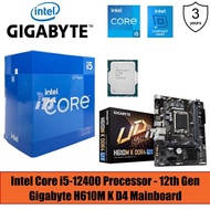 Intel Core i5-12400 Bundle Gigabyte H610M DDR4/DDR5 LGA1700 Mainboard (PWP)