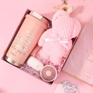 3-in-1 Gift Box Set Coffee Cup/Fan/Umbrella/Towel Random Birthday Surprise