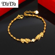 emas 916 Gold Bracelet Vintage Copper Coin Small Pixiu Gold Bracelet Jewelry