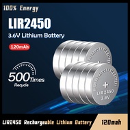 10PCS LIR2450 3.6V 120mAh Rechargeable Lithium Battery For Wireless Switch Replace CR2450 DL2450 ECR