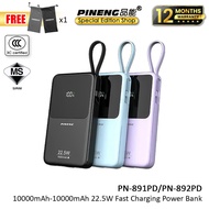 【3C Certified】Pineng PN891 10000mAh Powerbank 22.5W Fast Charging Power Bank Pineng PN892 20000mAh P
