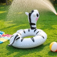 Striped Equine Pool Flotation Device Inflate Inflatable Striped Equine Swim Float with Handles Quick