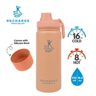 RECHARGE Sports Gallery Aqua Vacuum Flask Tumbler With Silicone Boot Stainless Steel Bottle
