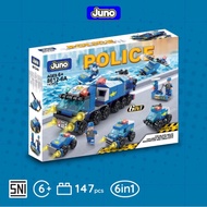 POLICE CAR BLOCK TOY JUNO BRICKS POLICE CAR 6 in 1 (8612-6A)