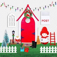 22 Pcs Christmas Elf Fairy Doors Decorations Enchanted Elf Doors Tiny Outdoor Xmas Decor Wooden Tiny