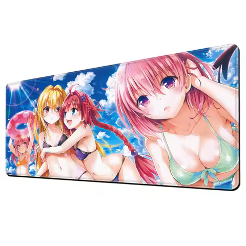 Rubber Mouse Pad To Love-Ru HD Printing Keyboard Desk Mats Kawai Cute Girl Non-Slip Desk Mat XXL90x4
