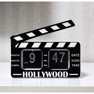 [Page Flip Clock] Retro Cinema Board Page Flip Clock Fashion Creative Simple Wall Clock Automatic Pa
