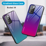 Xiaomi Redmi 10 Redmi10 Note 11 Pro Plus 11T 10S 10 Pro Note11 Note10 4G 5G Casing Gradient Colors Tempered Glass Protective Phone Case Hard Shockproof Fashion Case Back Cover
