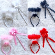 MERAH Halloween Angel Stick Angel Fairy White Black Pink Red Christmas Angel FeatherBANDO Halloween 