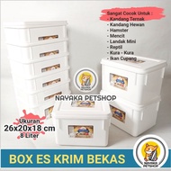 Kandang Hamster Box Es Krim Wadah Ember Eskrim Ternak Tikus Reptil