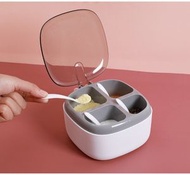 其他品牌 - 北歐風撞色四格調味盒 調料罐 廚房用品 調味品罐 四格鹽罐 糖罐 家用調料罐 調味品 佐料瓶 收納盒