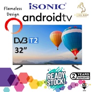 Isonic 32" Android TV Smart Tv Frameless 32 inch 32 inci LED TV ICT-S3228F with Built In MYTV