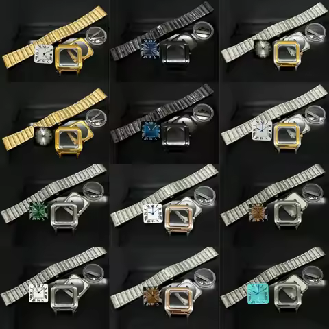38mm Gold Black Silver Case Set 316L Steel Watch Repair Modification Parts for Sandoz NH35/36 Watch 