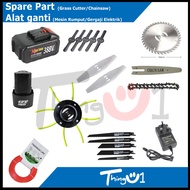 Alat Ganti Spare Part Mesin Rumput Grass Cutter Cable Tali Gergaji Chainsaw Chain Saw Blade Charger Battery Bateri