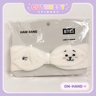 Official BT21 RJ Plush Spa Headband from LINE FRIENDS Korea | Soft Skincare & Makeup Hair Band
