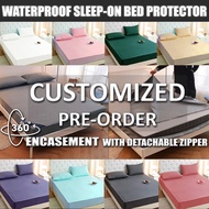 SG CUSTOMISED Zip Waterproof Mattress Protector Customised Bedsheet Customized Fitted Bedsheet Waterproof Mattress Cover